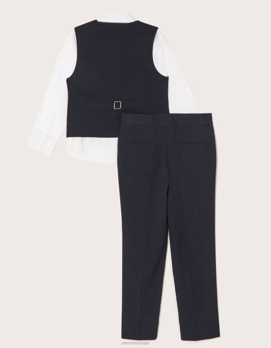 Monsoon ولد بدلة كالوم المكونة من أربع قطع D68H2257 ملابس الأزرق الداكن)