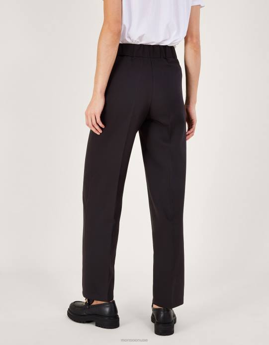 Monsoon نحيف بنطال بريدجيت العسكري التفصيلي D68H225 ملابس أسود