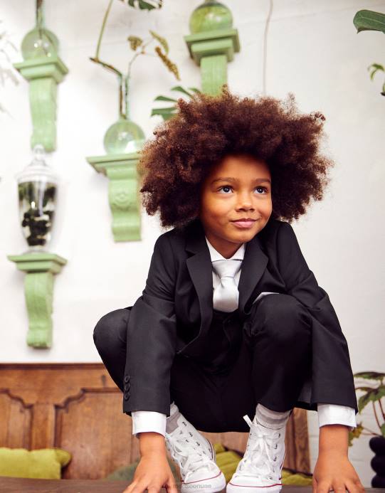 Monsoon ولد أندرو بدلة من أربع قطع D68H2262 ملابس أسود