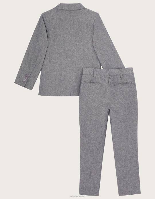Monsoon ولد ربطة عنق بدلة من خمس قطع D68H2268 ملابس رمادي