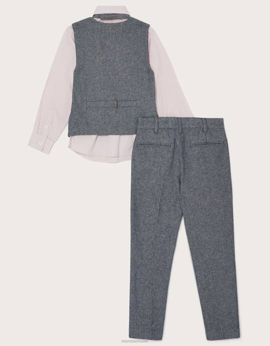 Monsoon ولد بدلة من أربع قطع D68H2269 ملابس رمادي