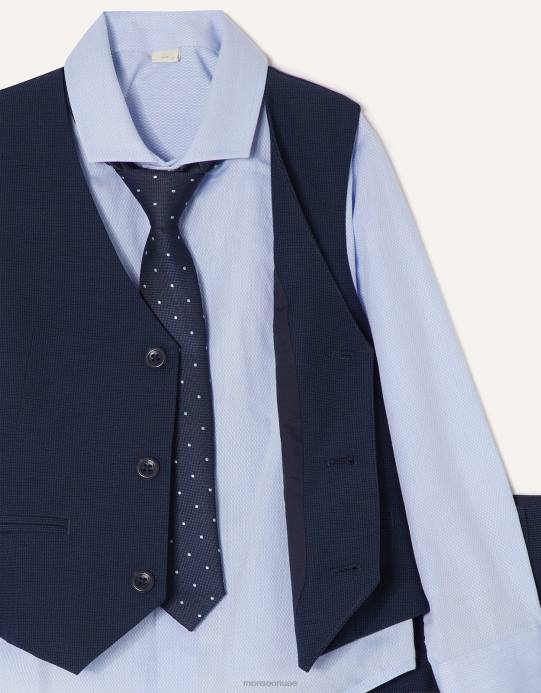 Monsoon ولد بدلة آدم المكونة من أربع قطع D68H2270 ملابس الأزرق الداكن)