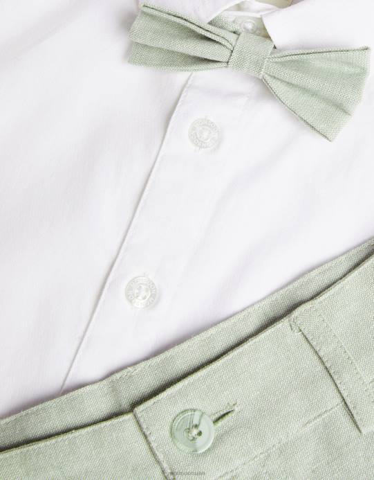 Monsoon ولد طقم شورت ذكي وربطة عنق وقميص D68H2274 ملابس أخضر