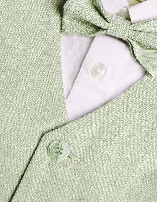 Monsoon ولد طقم صدرية من ثلاث قطع، وربطة عنق، وقميص بأكمام قصيرة D68H2277 ملابس أخضر