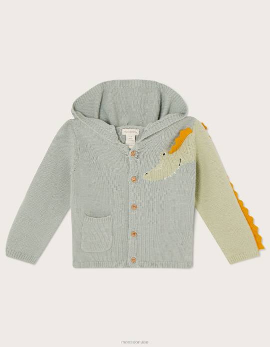 Monsoon أطفال سترة بغطاء رأس على شكل تمساح لحديثي الولادة D68H2283 ملابس أخضر