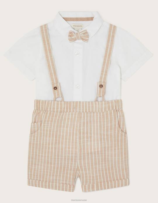 Monsoon أطفال مجموعة قصيرة من الأقواس المخططة لحديثي الولادة من سامي D68H2284 ملابس حجر طبيعي)