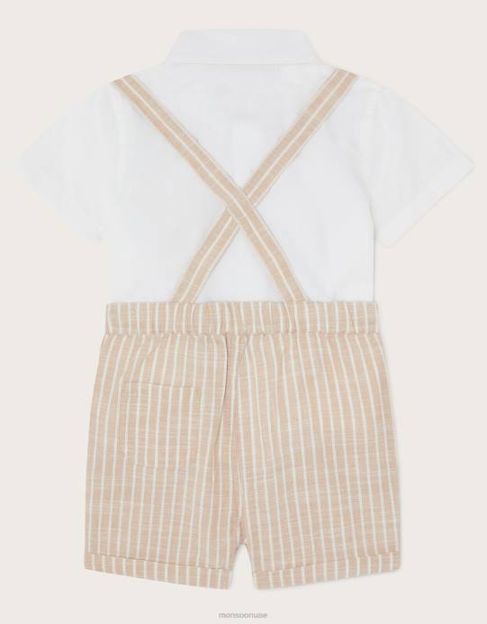 Monsoon أطفال مجموعة قصيرة من الأقواس المخططة لحديثي الولادة من سامي D68H2284 ملابس حجر طبيعي)