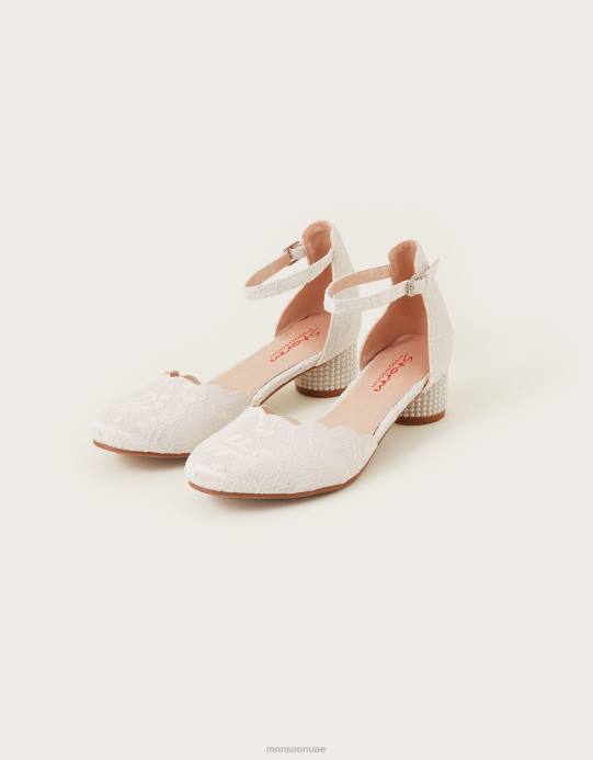 Monsoon بنت الدانتيل الكعب من جزأين D68H2297 أحذية عاج