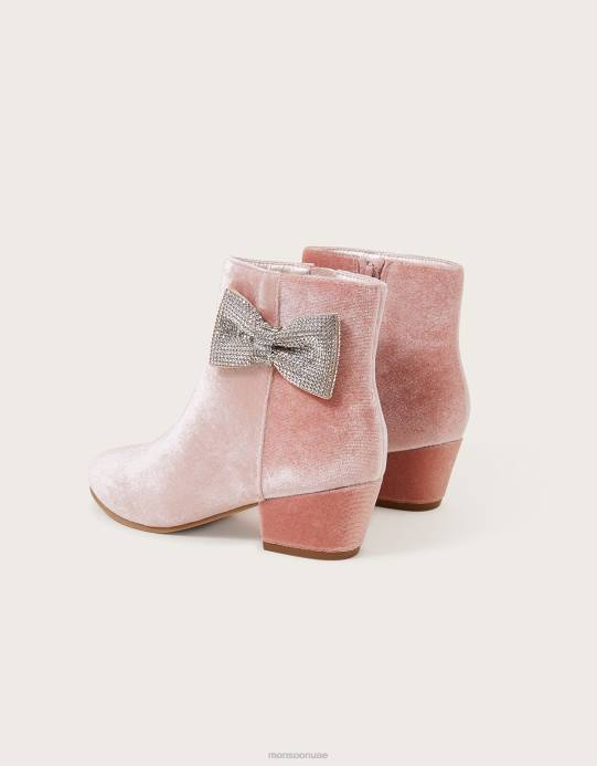 Monsoon بنت أحذية لوسيندا المخملية للحفلات D68H2304 أحذية لون القرنفل