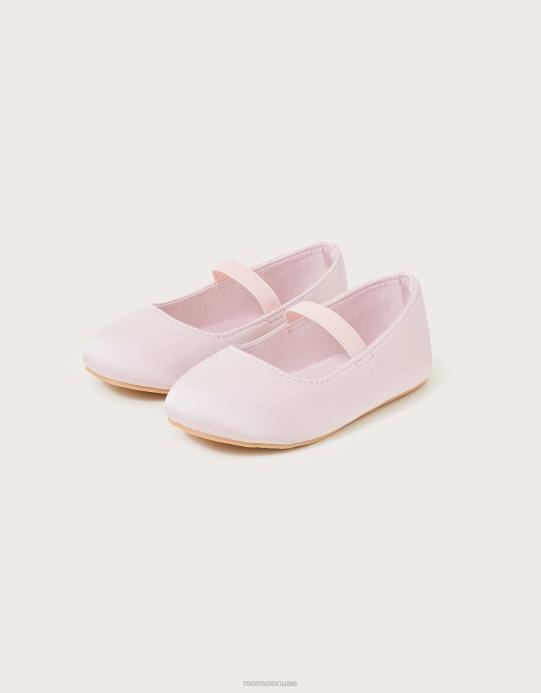 Monsoon أطفال حذاء بيبي سادي ساتان ووكر باللون الوردي D68H2312 أحذية لون القرنفل