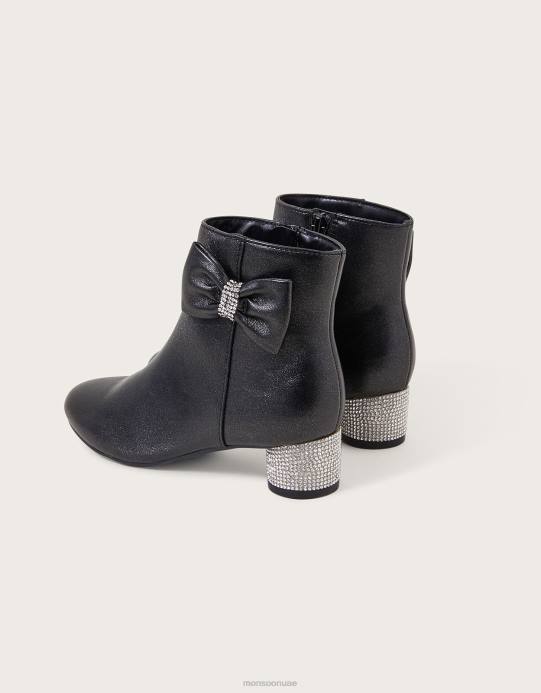 Monsoon بنت حذاء ديانا انبهار القوس D68H2332 أحذية أسود