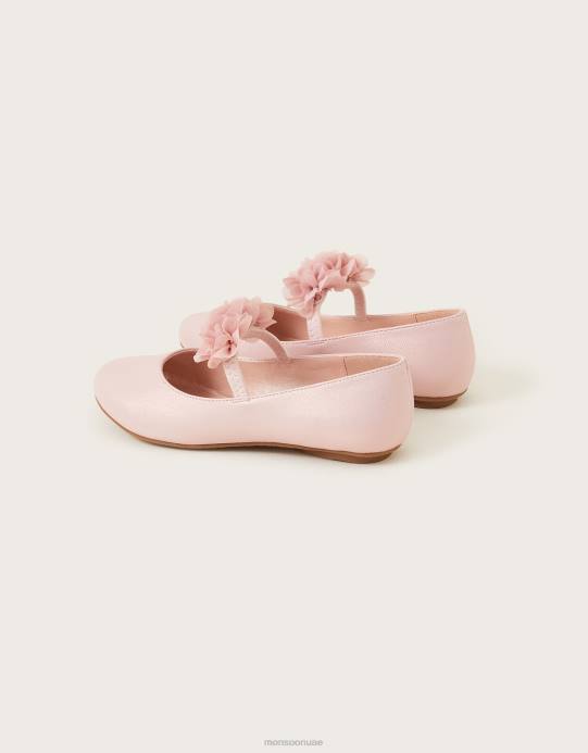 Monsoon بنت أحذية راقصة الباليه المسطحة D68H2339 أحذية لون القرنفل