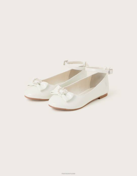 Monsoon بنت حذاء باليرينا مسطح من تيلا لوف هارت D68H2356 أحذية عاج