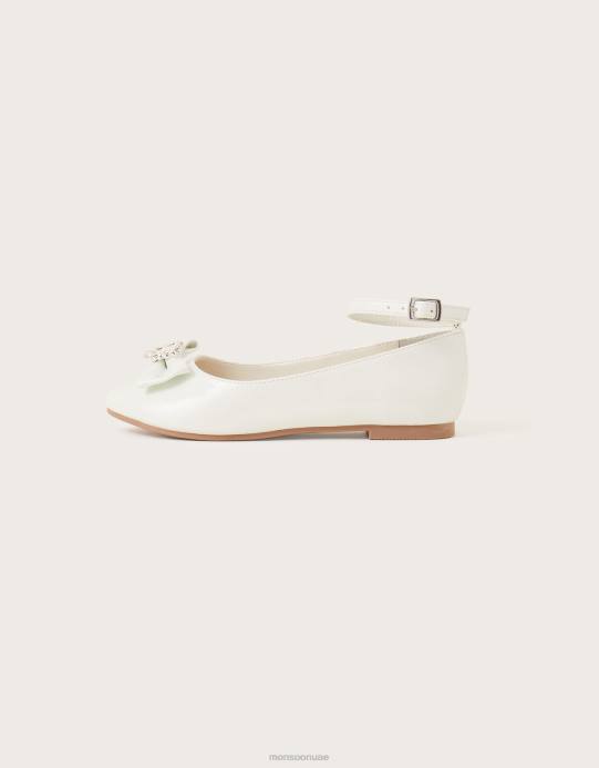 Monsoon بنت حذاء باليرينا مسطح من تيلا لوف هارت D68H2356 أحذية عاج