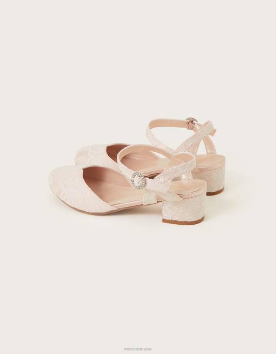 Monsoon بنت الدانتيل الكعب من جزأين D68H2359 أحذية لون القرنفل