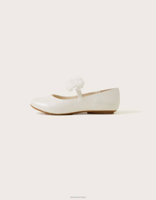 Monsoon بنت أحذية راقصة الباليه المسطحة D68H2368 أحذية عاج