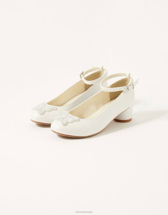 Monsoon بنت كعب فراشة الماس لامع D68H2369 أحذية عاج