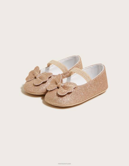 Monsoon أطفال الجوارب الفراشة D68H2394 أحذية ذهب