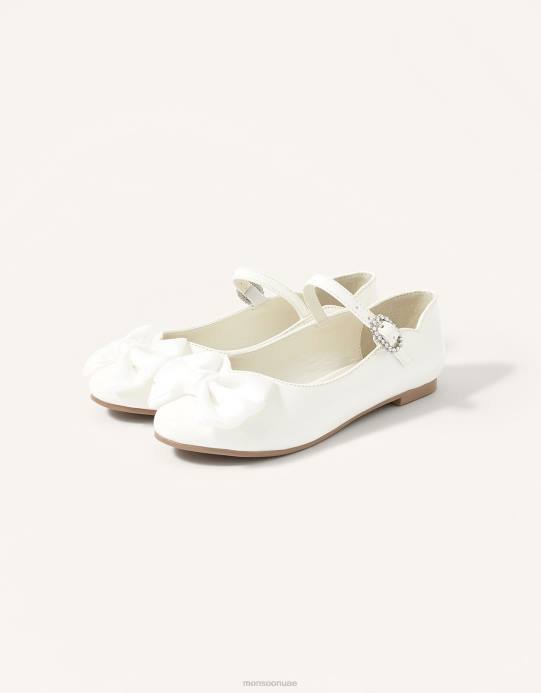 Monsoon بنت حذاء باليرينا مسطح حاصل على براءة اختراع من كالي D68H2405 أحذية عاج