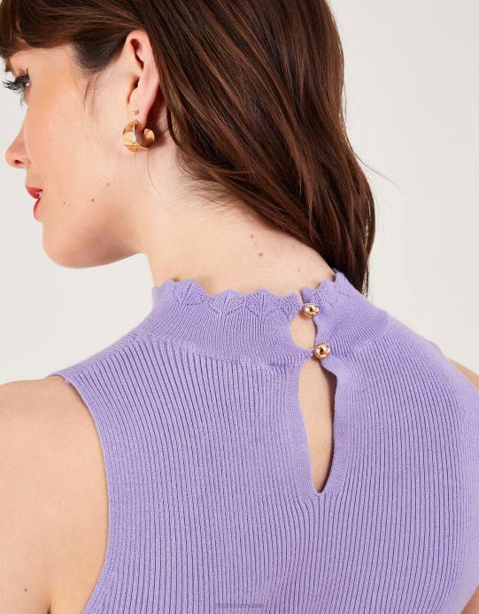 Monsoon نحيف أعلى خزان الرقبة الرسن مضلع D68H240 ملابس الأرجواني (أرجواني)