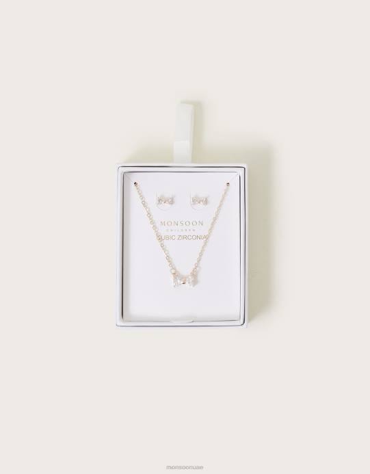 Monsoon بنت مجموعة مجوهرات على شكل قوس زركونيا مكعب D68H2410 ملحق موضة