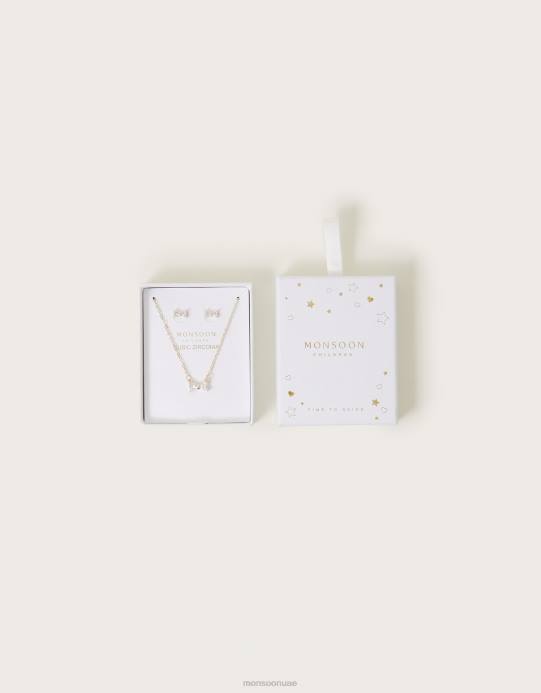 Monsoon بنت مجموعة مجوهرات على شكل قوس زركونيا مكعب D68H2410 ملحق موضة