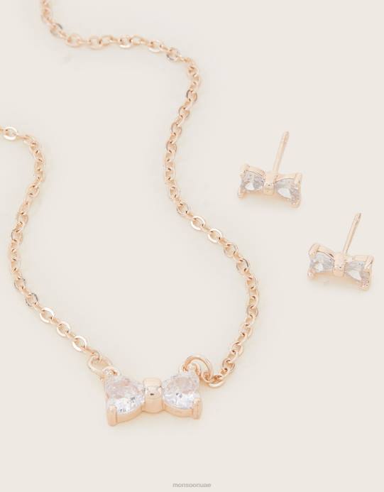 Monsoon بنت مجموعة مجوهرات على شكل قوس زركونيا مكعب D68H2410 ملحق موضة