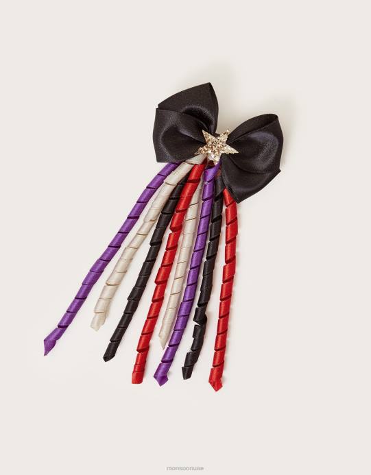 Monsoon بنت مشبك مشبك شريطي حلزوني منتصف الليل D68H2446 ملحق أنيق