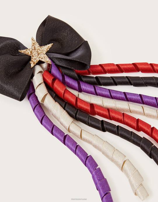 Monsoon بنت مشبك مشبك شريطي حلزوني منتصف الليل D68H2446 ملحق أنيق