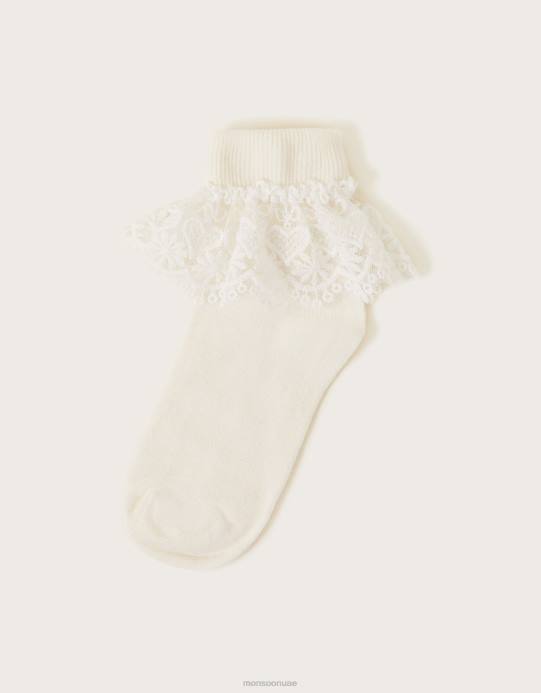 Monsoon بنت الجوارب الدانتيل القلب D68H2460 ملحق عاج