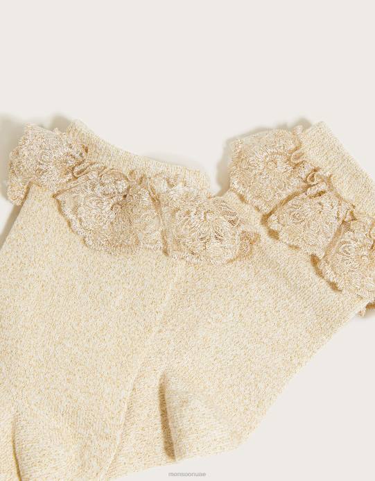 Monsoon بنت جوارب دانتيل زهرية لامعة D68H2493 ملحق ذهب