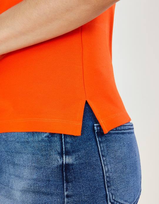 Monsoon نحيف قميص جيرسي كامي بدون أكمام مع لينزينج إيكوفيرو D68H249 ملابس البرتقالي