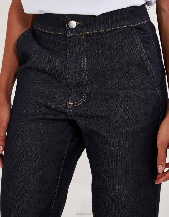 Monsoon نحيف لارا جان واسعة الساق D68H24 ملابس الأزرق (نيلي)