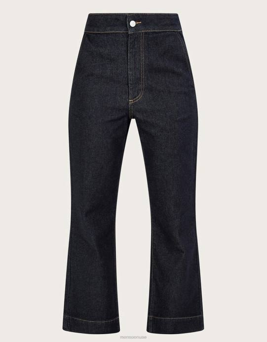 Monsoon نحيف لارا جان واسعة الساق D68H24 ملابس الأزرق (نيلي)