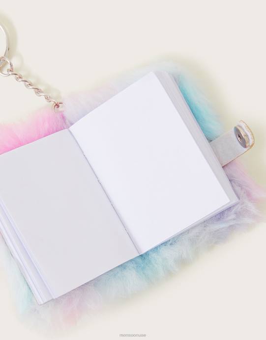 Monsoon أطفال دفتر صغير بسلسلة مفاتيح يونيكورن منفوش D68H2503 ملحق حار