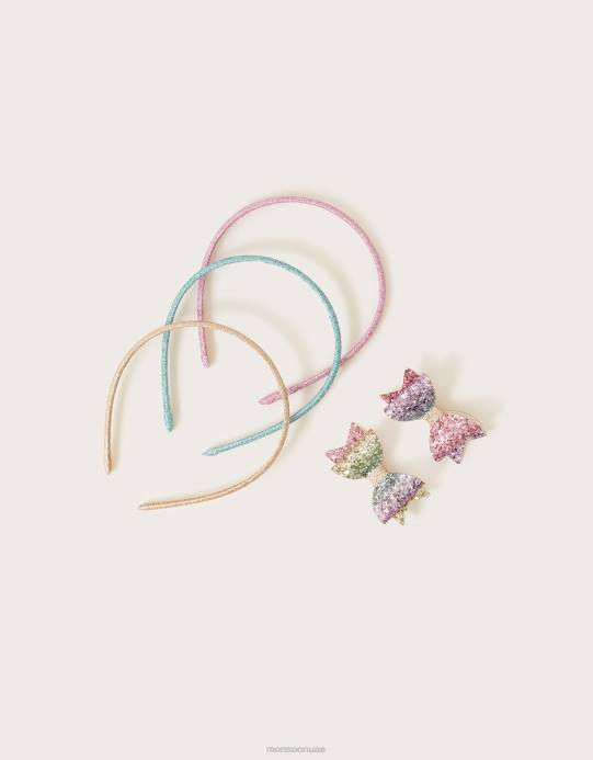 Monsoon بنت مجموعة شعر قوس قزح D68H2504 ملحق موضة