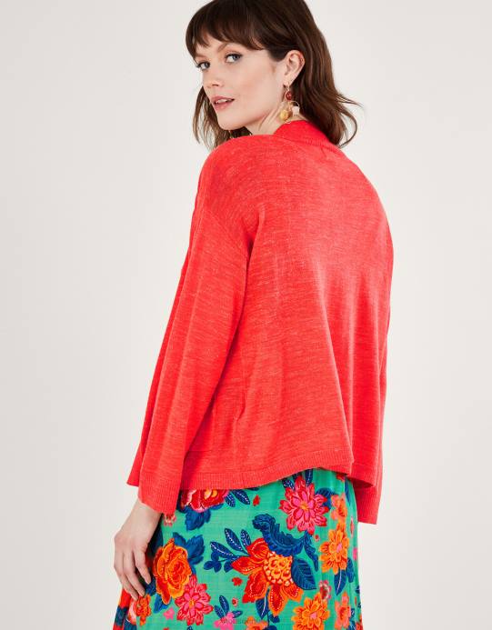 Monsoon نحيف سترة جيب من مزيج الكتان D68H252 ملابس برتقالي (مرجاني)