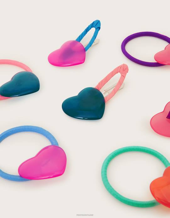 Monsoon بنت مجموعة شعر قلب الحب D68H2530 ملحق أنيق