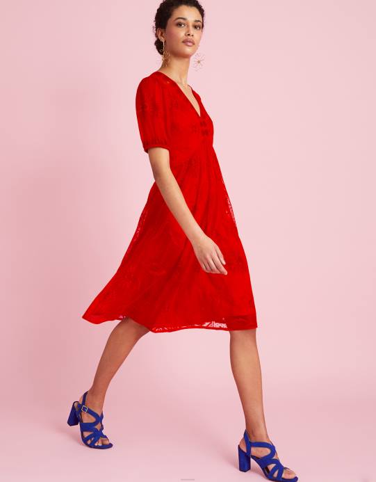 Monsoon نحيف نورا فستان قصير مطرز D68H253 ملابس البرتقالي