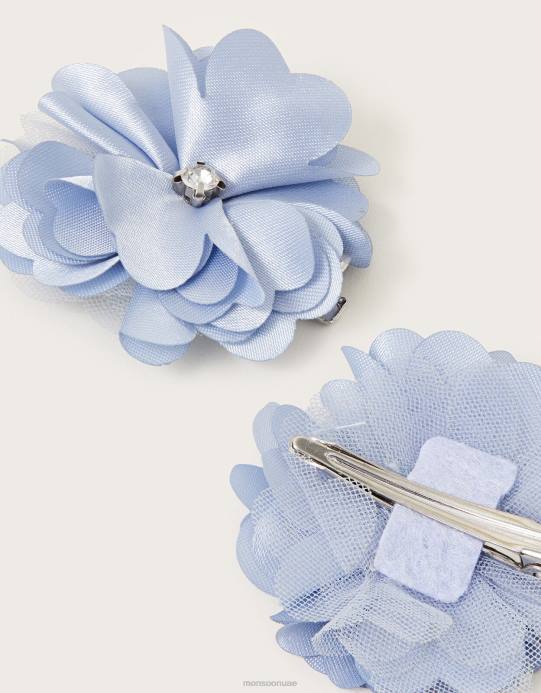 Monsoon بنت مجموعة مشابك شعر على شكل زهرة لونا مكونة من قطعتين D68H2553 ملحق حار