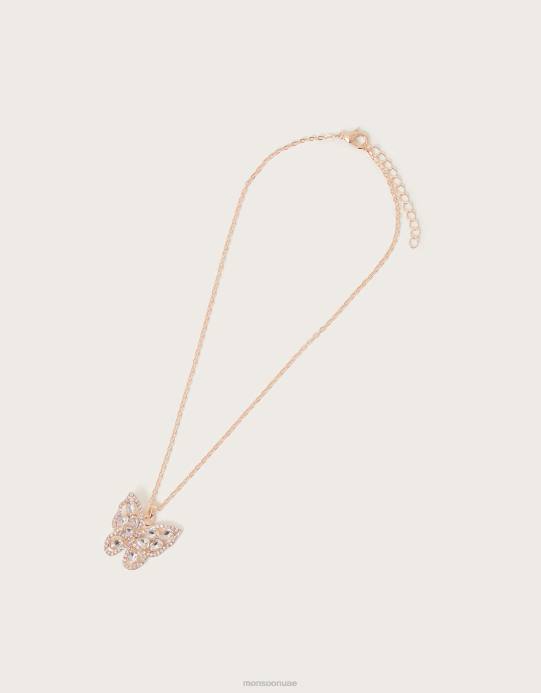 Monsoon بنت قلادة فراشة فائقة اللمعان D68H2558 ملحق رشيقة