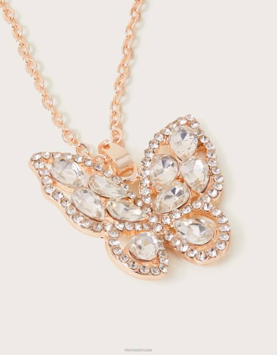 Monsoon بنت قلادة فراشة فائقة اللمعان D68H2558 ملحق رشيقة