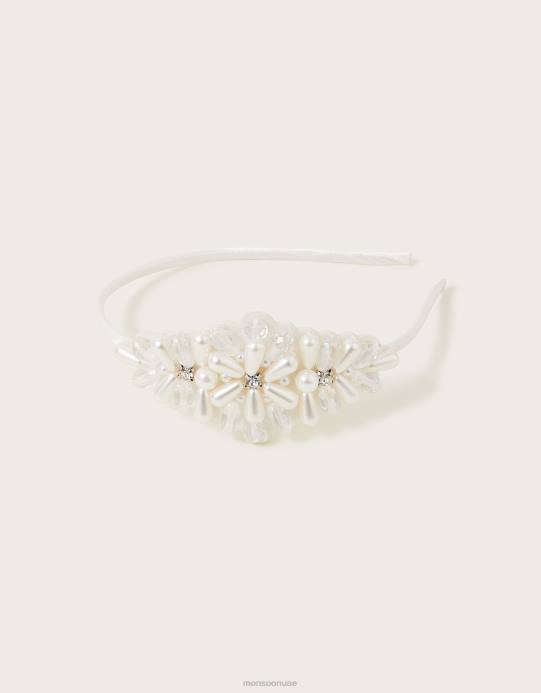 Monsoon بنت عصابة رأس مزينة باللؤلؤ D68H2562 ملحق موضة