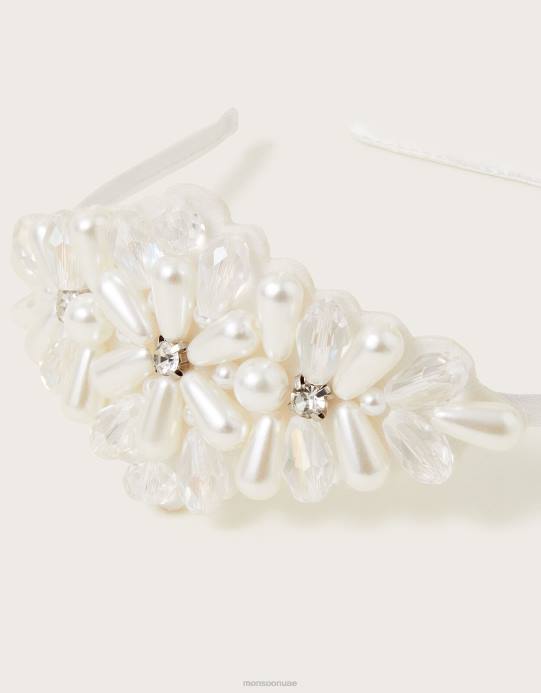 Monsoon بنت عصابة رأس مزينة باللؤلؤ D68H2562 ملحق موضة