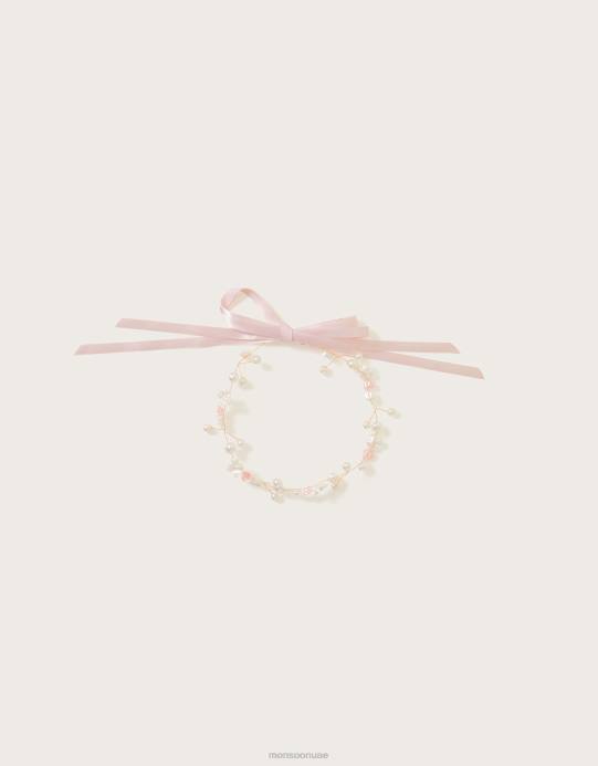 Monsoon بنت إكليل معدني من زهرة الفريزيا D68H2563 ملحق موضة