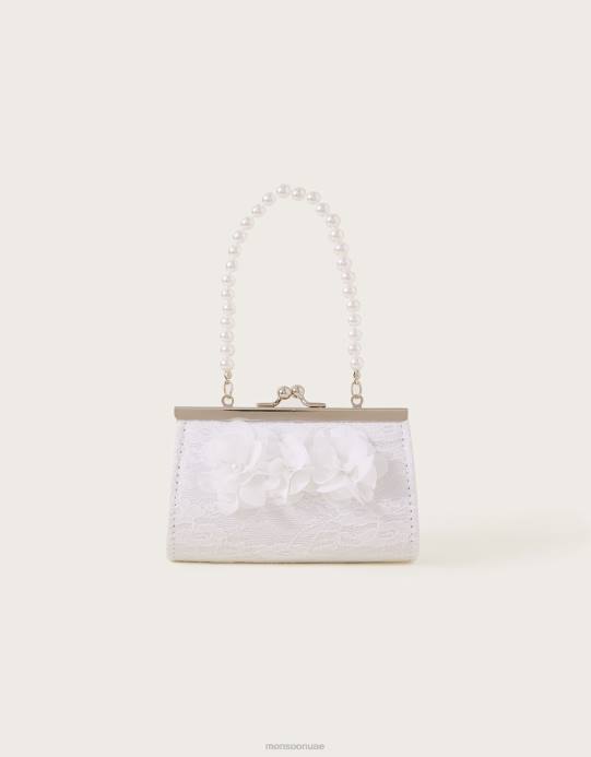 Monsoon بنت حقيبة صغيرة لوصيفة العروس من الدانتيل الزهري D68H2564 ملحق أنيق