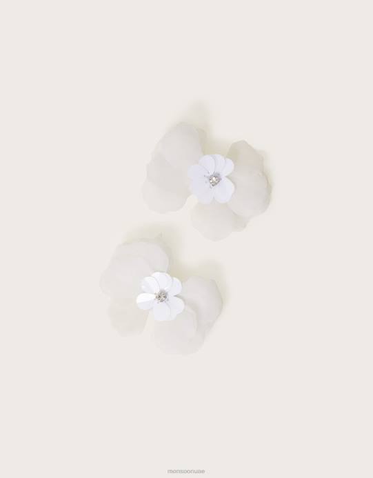 Monsoon بنت مجموعة من مشابك شعر على شكل زهرة كانكان مكونة من قطعتين D68H2580 ملحق أنيق