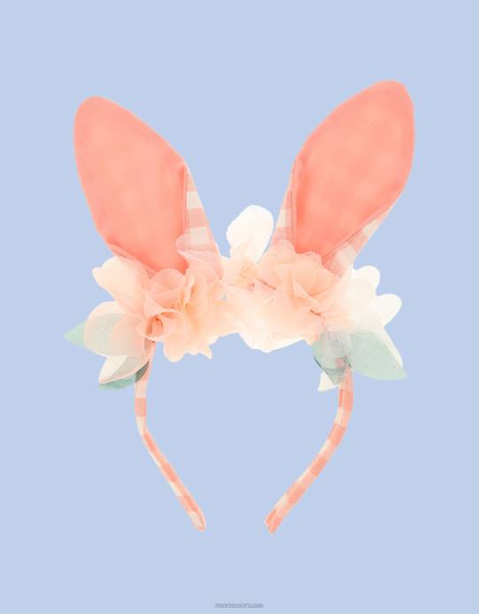 Monsoon أطفال ميري ميري منمق آذان الأرنب القماش القطني D68H2592 ملحق أنيق