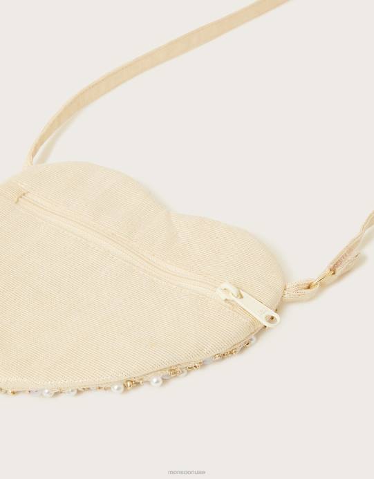 Monsoon بنت أرض العجائب حقيبة القلب مطرز D68H2594 ملحق موضة