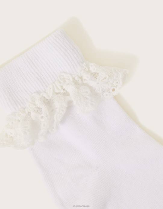 Monsoon بنت الجوارب الدانتيل زهرة D68H2614 ملحق أبيض